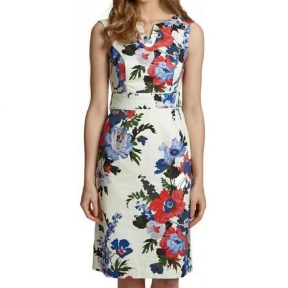Joules Creme Bouquet Floral Cotton Dress Sz 16